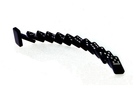 Dominoes on a white background.の写真素材