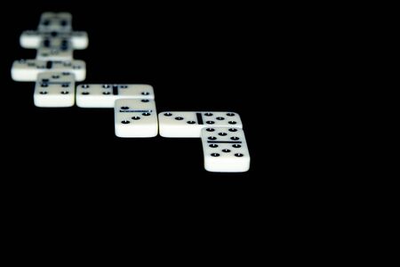 Dominoes on a black background.の写真素材