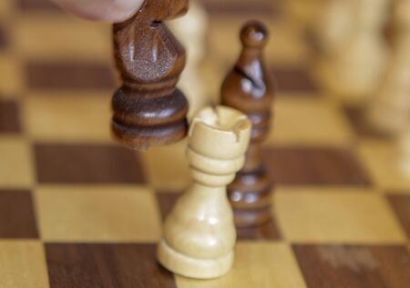 Chess move on a chessboard.の写真素材
