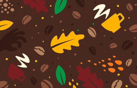 Coffee labels background. Doodle concept.のイラスト素材
