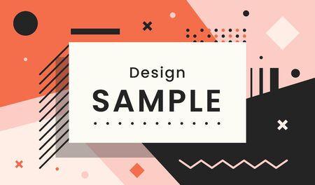 Memphis Banner template designのイラスト素材