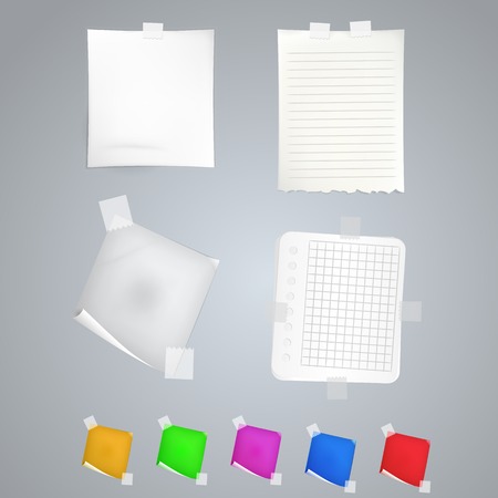 Five colored and four white blank sheets のイラスト素材