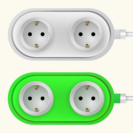 Set of colored oval extensions. Two isolated vector illustration on white.のイラスト素材