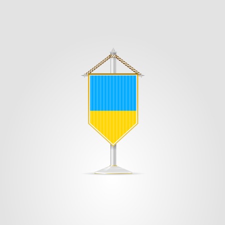 Pennon with the flag of Ukraine. Isolated vector illustration on white.のイラスト素材