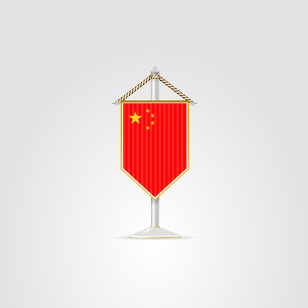 Pennon with the flag of China. Isolated illustration on white.の写真素材