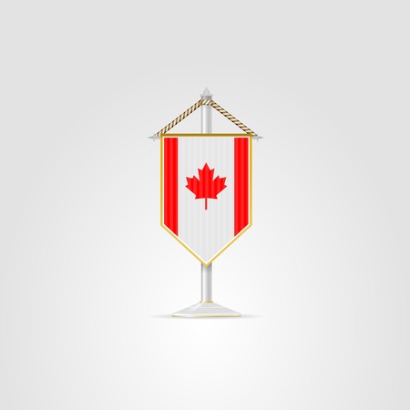 Pennon with the flag of Canada. Isolated illustration on white.の写真素材