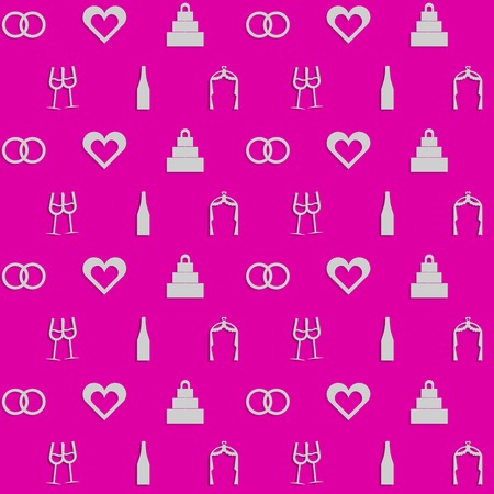 Vector circle light gray icons for wedding on gray.のイラスト素材