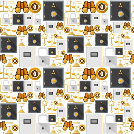 Seamless vector pattern with colored outsource symbols on white background のイラスト素材