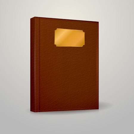 Closed notebook with brown hardcover  のイラスト素材