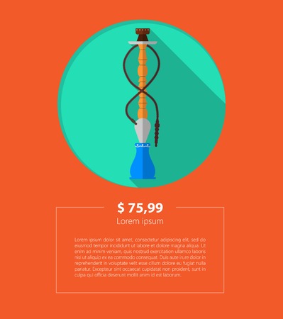 Circle mock up for hookah with price and example text. 