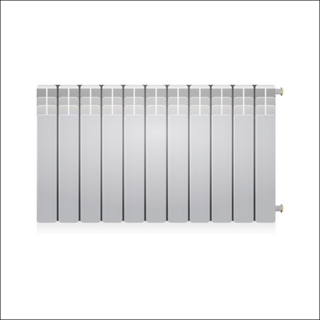 Single gray water radiator. Isolated illustration on white background.のイラスト素材