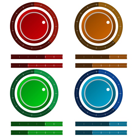 Set of colored vector icons for adjustment or control scale on white background.のイラスト素材