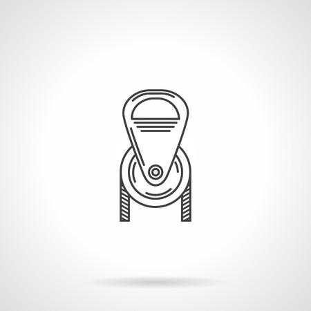 Black flat line vector icon for sports or industry pulley on white background.のイラスト素材