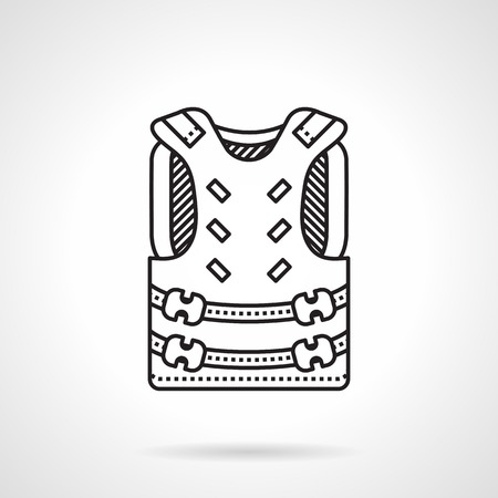 Flat line vector icon for paintball protection vest on white background.のイラスト素材