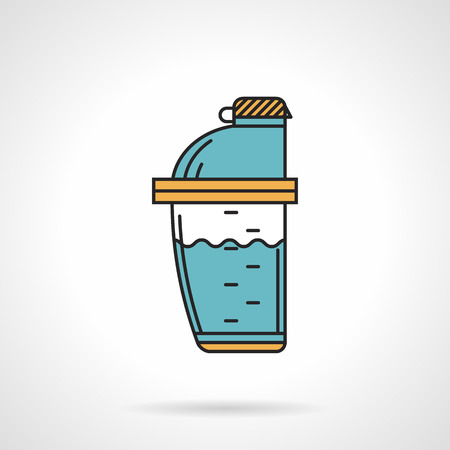 Colored flat style vector icon for supplements mixing bottle on white background.のイラスト素材