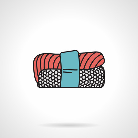Flat color design icon for nigiri-zushi on white backgroundのイラスト素材