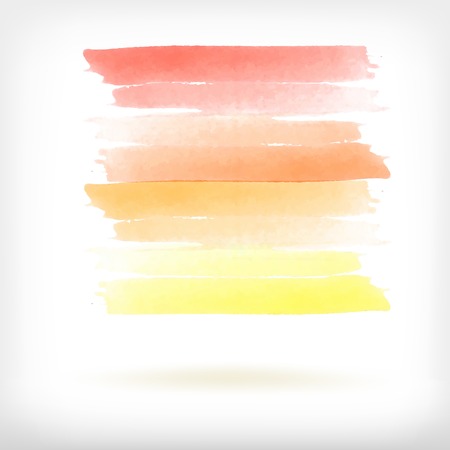 Watercolor vector illustration or banner with gradient orange brush strokes on white background.のイラスト素材