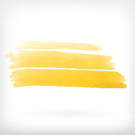 Watercolor vector illustration or banner with three yellow brush daubs on gray background.のイラスト素材