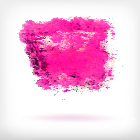 Watercolor vector  illustration or banner with pink brush stain on white background.のイラスト素材
