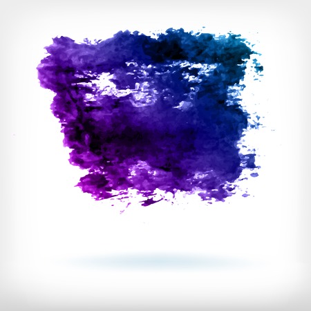 Watercolor vector illustration or banner with purple and blue brush stains on white backgroundのイラスト素材