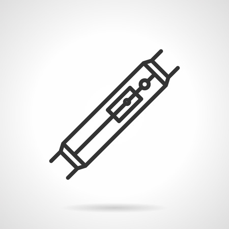 Black flat line vector icon for LED for advertising production on white background.のイラスト素材