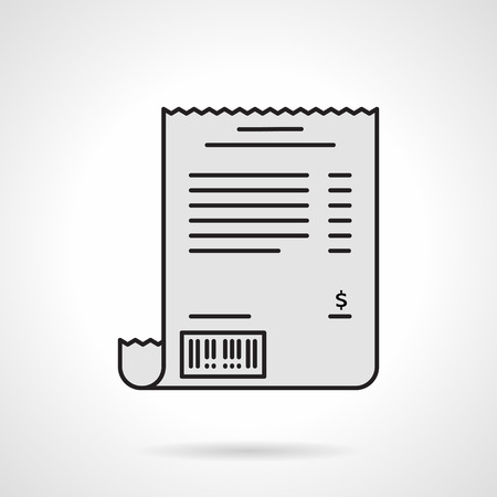 Single flat color design vector icon for receipt paper on white background.のイラスト素材