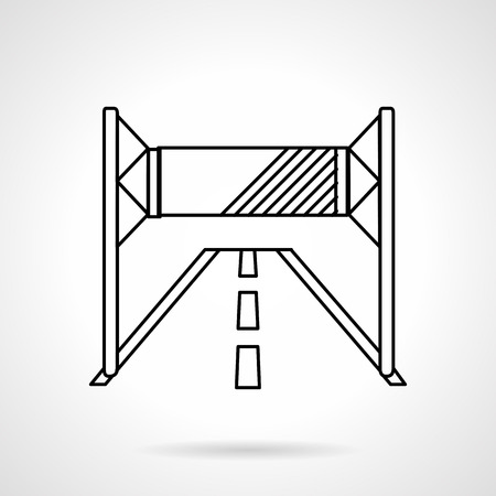 Flat line vector icon for advertising banner on a highway. Outdoor advertisement structures. Design element for business and websiteのイラスト素材