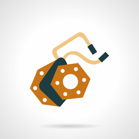 Flat color vector icon for spare part for electric bike. Power generation gears with wires. Design element for business and website.のイラスト素材