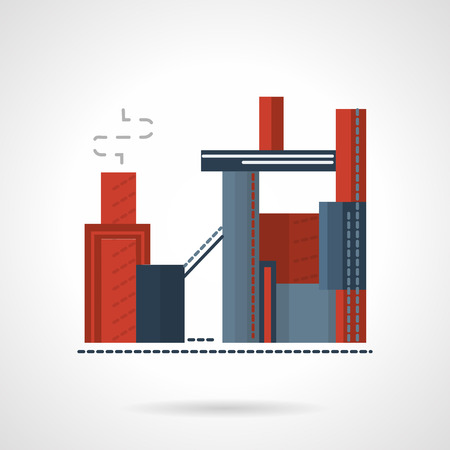 Flat color vector icon for build of concrete factory. Production of concrete, construction industry. Design element for business and website.のイラスト素材
