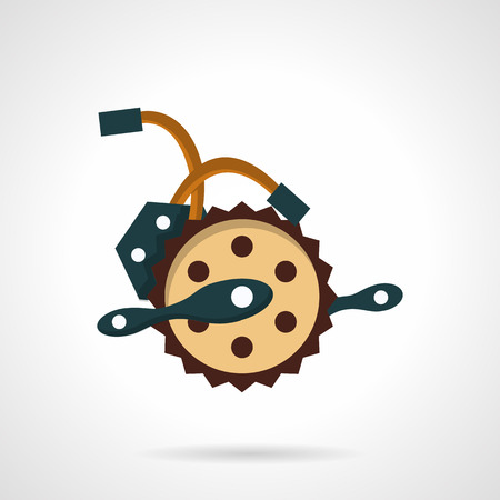 Flat color design vector icon electric bike parts. のイラスト素材