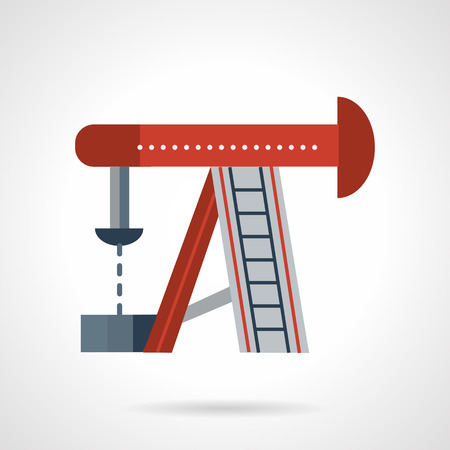 Flat color style vector icon for red oil rig. Research, drilling well.のイラスト素材