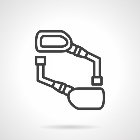 Black simple line design vector icon for bike mirrors. のイラスト素材