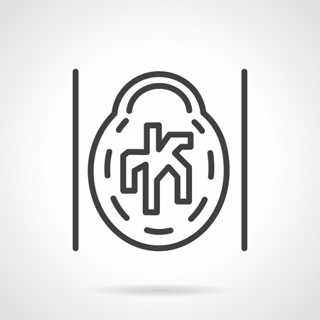 Abstract flat simple line style brain CAT icon. MRI,  MRA, magnetic resonance radiogram of the brain. Web design elements.のイラスト素材
