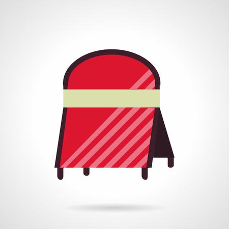 Flat color design blank red sandwich board vector icon. Outdoor advertising sample. Web design elements.のイラスト素材