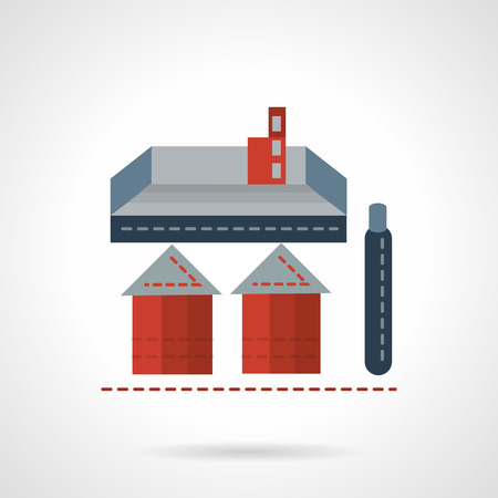 Flat color design vector icon for industrial storage. Full underground tanks for petrol, fuel, oil. Web design element for business.のイラスト素材