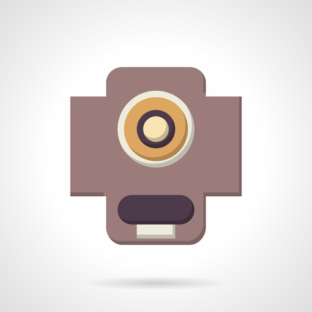 Abstract symbol of support bearing front view. Flat color style vector icon. Components and parts of mechanisms. Elements of web design for business.のイラスト素材
