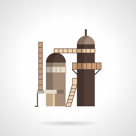 Plastic factory. Manufacturing buildings and architecture. Flat color style vector icon. Elements of web design for business.のイラスト素材
