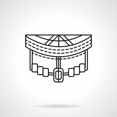 Extreme and city sport objects. Longboarding. Front view of professional longboard. Abstract flat line style vector icon. Web design element for site or mobile application.のイラスト素材