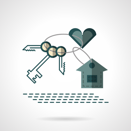 House keychain with heartのイラスト素材