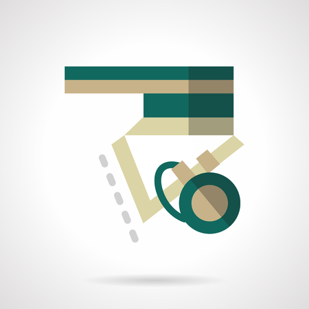 Green colors flat icon for long board elements a side viewのイラスト素材