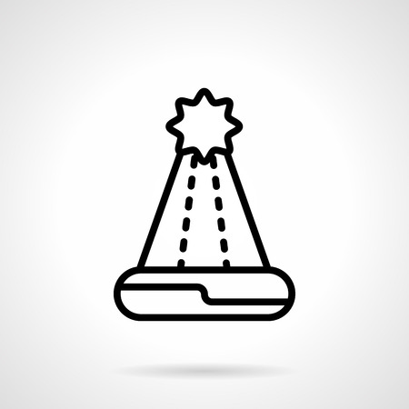 Christmas party and celebrations accessory. Santa hat. Winter holidays symbols. Black simple line style vector icon. Single web design element for mobile app or website.のイラスト素材