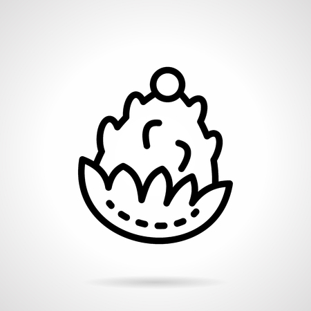 Pine cone or fir-tree cone. Christmas natural decorations. Wintertime. Black line style vector icon. Single web design element for mobile app or website.のイラスト素材