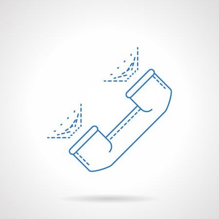 Phone talk, contact symbol. Management, service and support, organization. Blue flat line style vector icon. Single web design element for mobile app or website.のイラスト素材