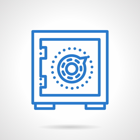 Bank safe or deposit box. Money deposit.  Banking and finance. Blue simple line style vector icon. Single web design element for business, site, app.のイラスト素材