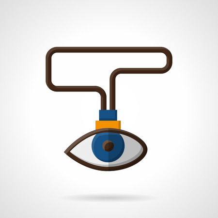 Eye label on lace. Vision, sight, observation symbol. Search, HR concept. Flat color style vector icon. Element for web design, business, mobile app.のイラスト素材