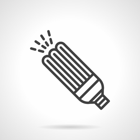 Energy saving lamp, economy lamp. Eco-friendly technology concept. Vector icon simple black line style. Single design element for website, business.のイラスト素材