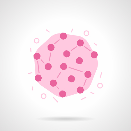 Model of rubella virus. Viral infections. Virology, immunology and microbiology science and research. Flat pink style single vector icon. Element for web design and mobile.のイラスト素材