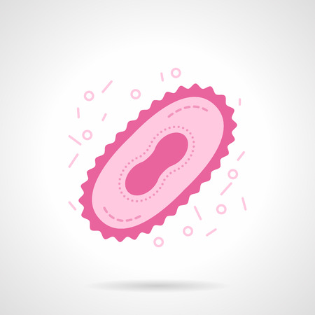 Microbiology elements. Research of a bacterial cell division. Science and education. Flat pink style single vector icon. Element for web design and mobile.のイラスト素材