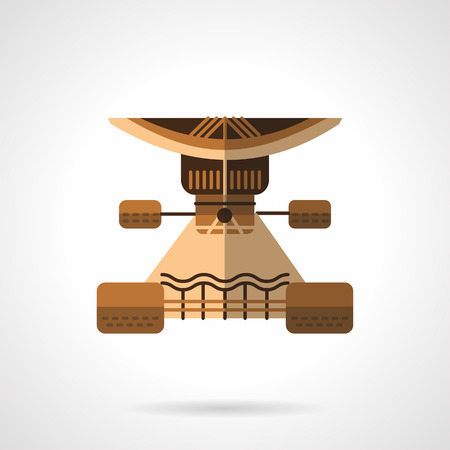Brown longboard suspension part. Longboarding and skateboarding. Sport lifestyle. Vector icon flat color style. Web design element for site, mobile and business.のイラスト素材