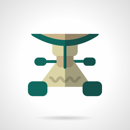 Green color longboard suspension. Longboard parts. Repair services or shops for longboarding. Vector icon flat color style. Web design element for site, mobile and business.のイラスト素材